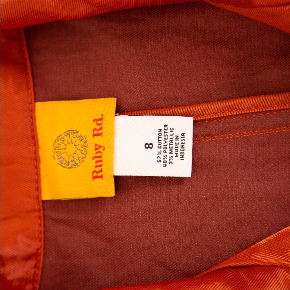 Metallic rust orange jacket wide collar light sheen statement jacket 8 Ruby Rd - Picture 13 of 13